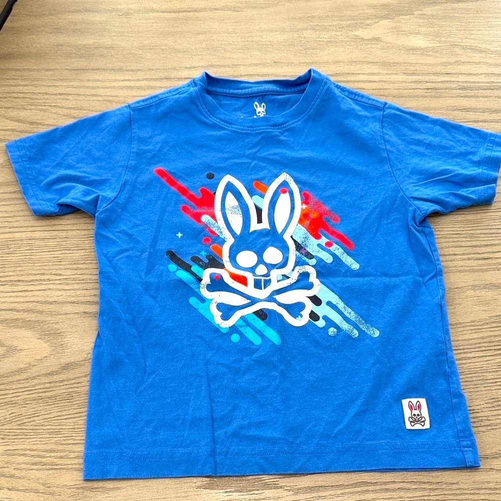 Kids (sz XS 5/6) Psycho Bunny Graphic Logo Tshirt